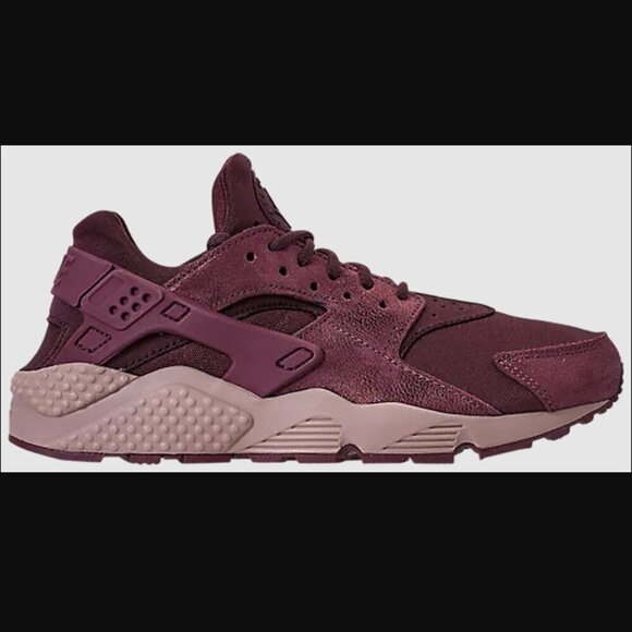 Nike Air Huarache Run Burgundy Crush Suede Sneakers BV1170-600 Women’s Size 11 - Picture 1 of 10
